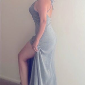 Gray maxi glittery dress